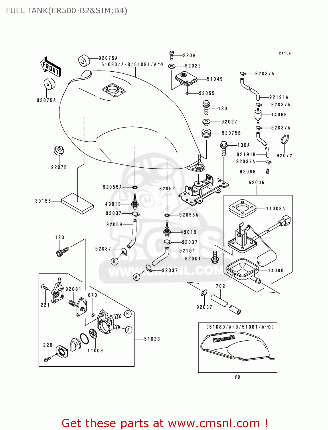 FUEL TANK(ER500-B2&SIM;B4) ER500B4 ER5 2000 EUROPE FR FG