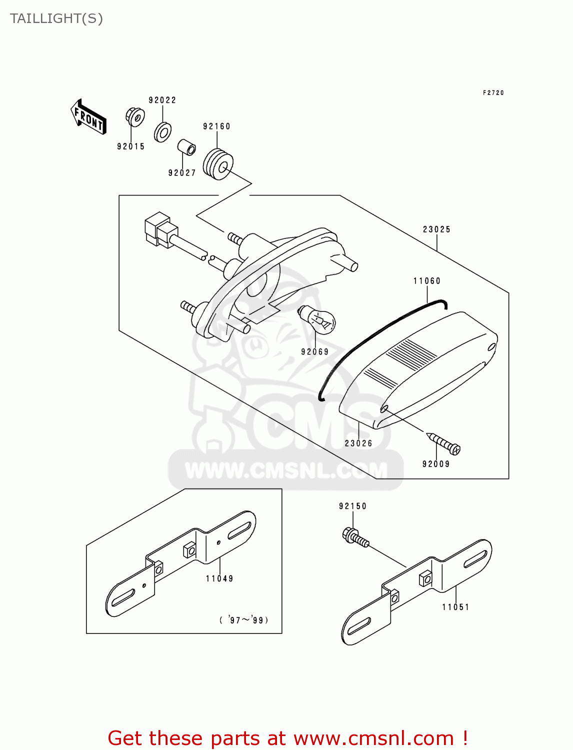 TAILLIGHT(S) ER500B4 ER5 2000 EUROPE FR FG