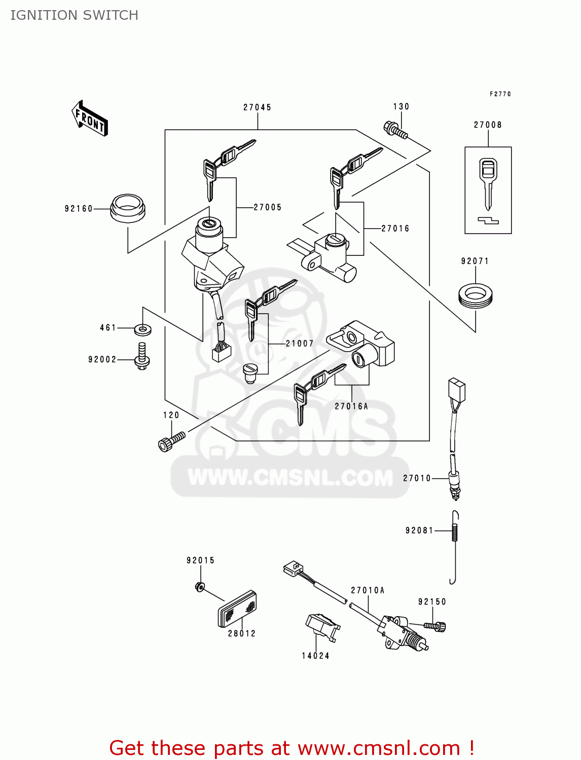 IGNITION SWITCH ER500B4 ER5 2000 EUROPE FR FG