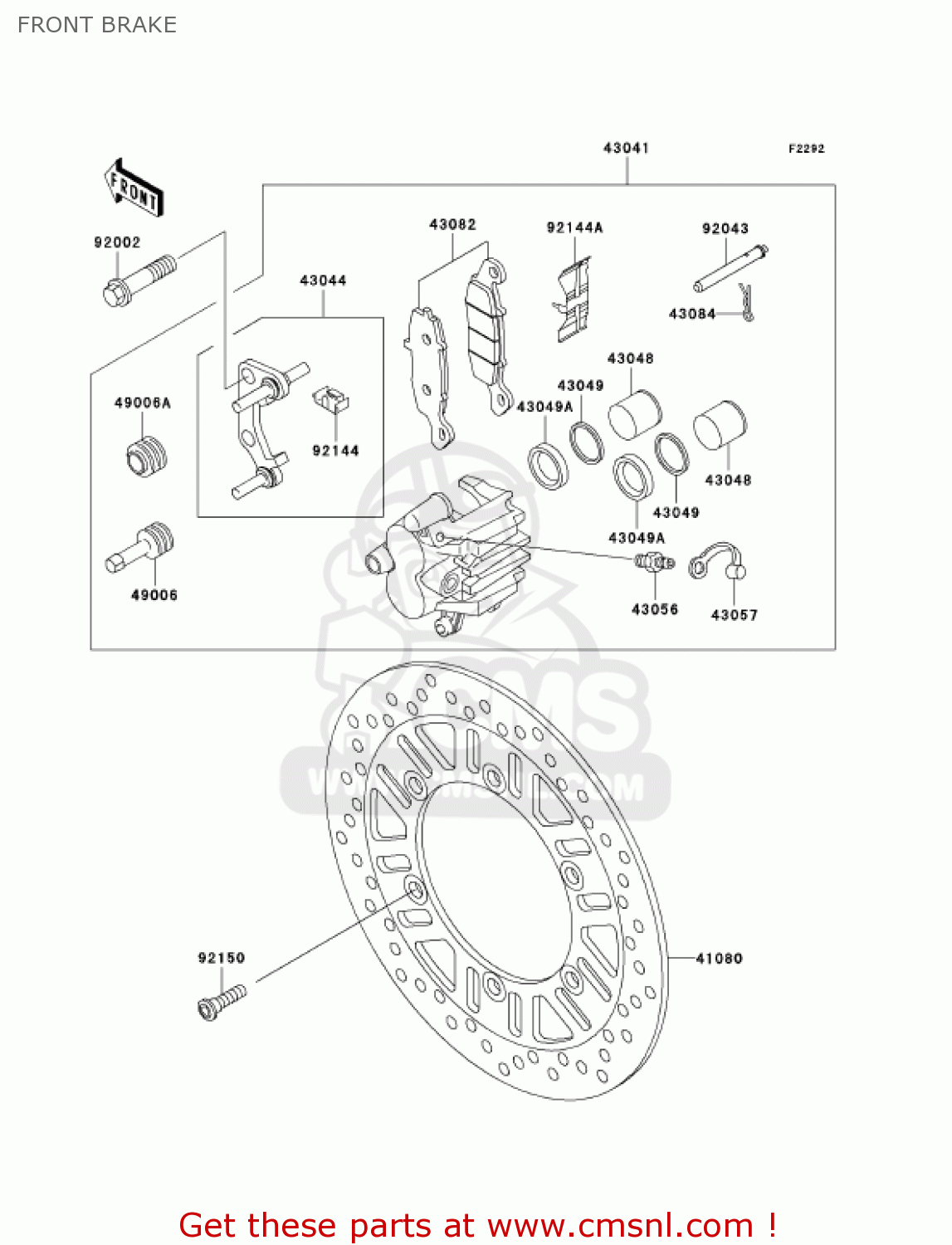 FRONT BRAKE ER500C1 ER5 2001 CANADA