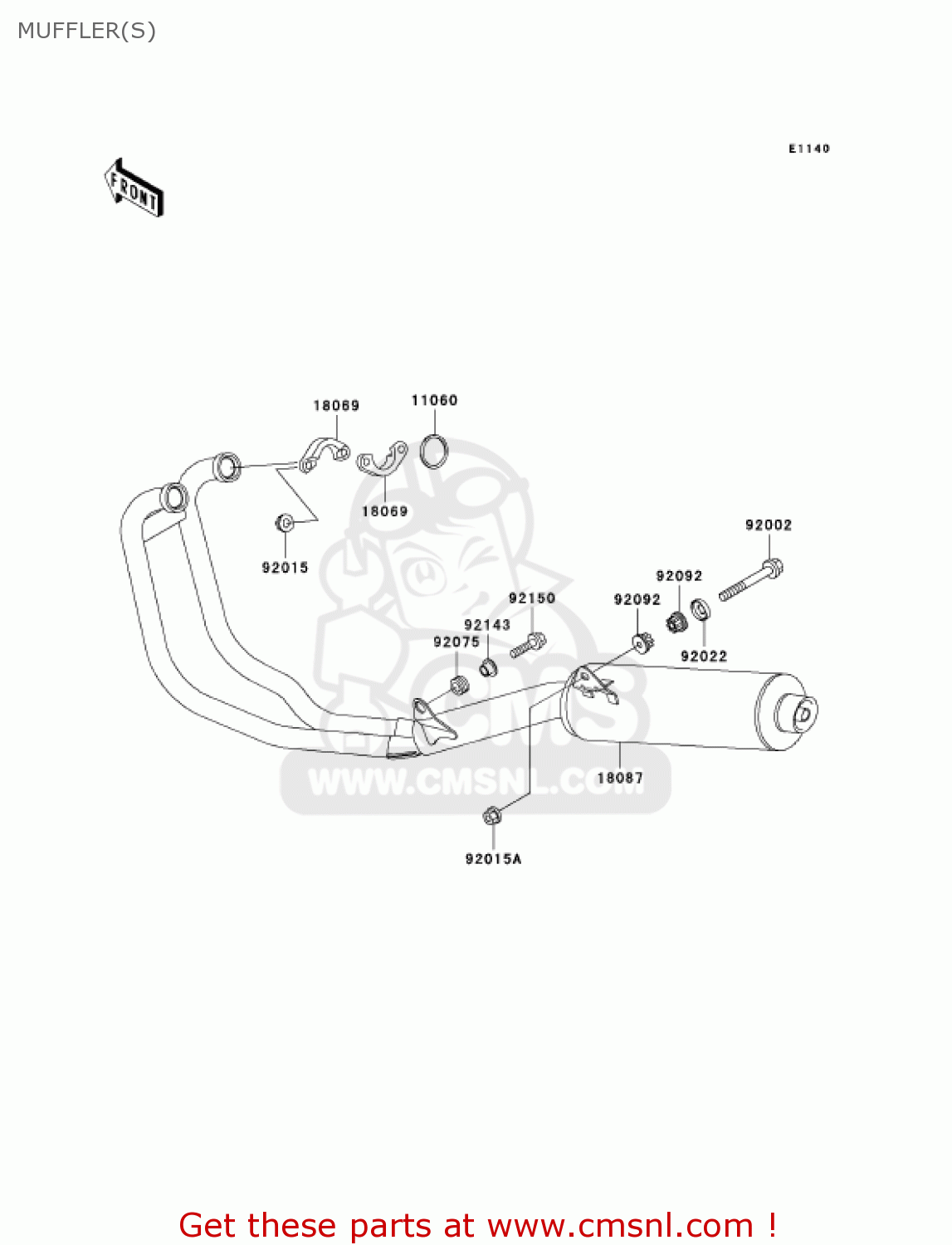 MUFFLER(S) ER500C1 ER5 2001 CANADA