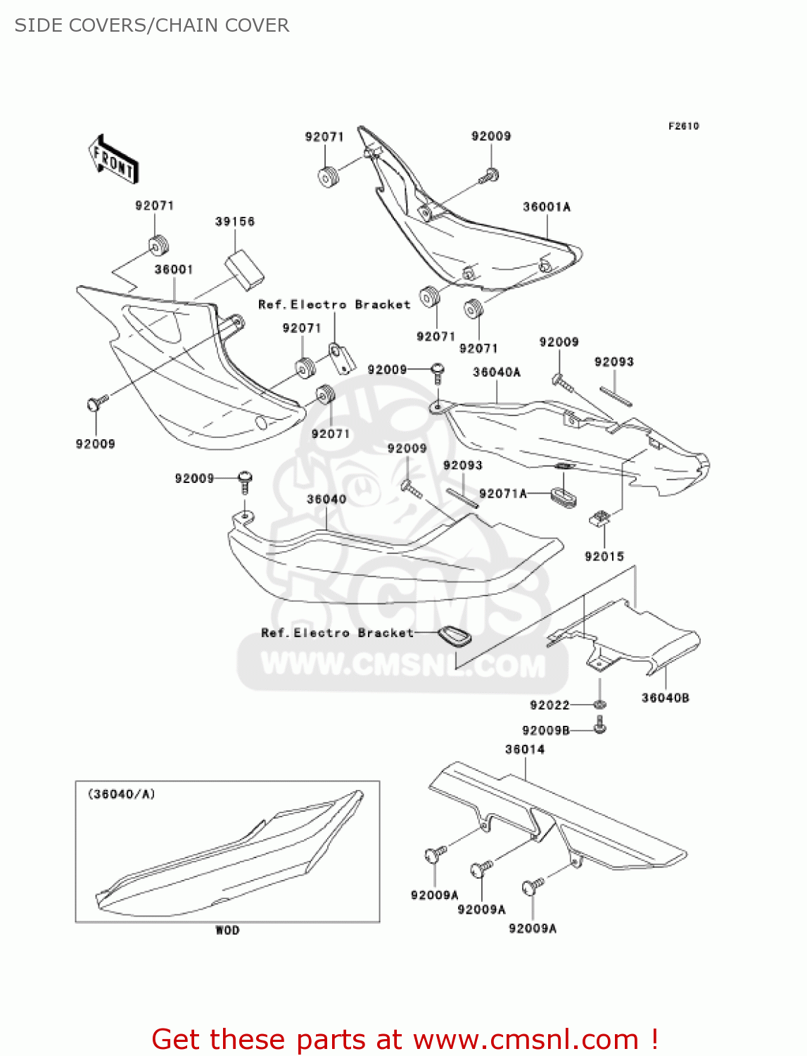 SIDE COVERS/CHAIN COVER ER500C1 ER5 2001 CANADA