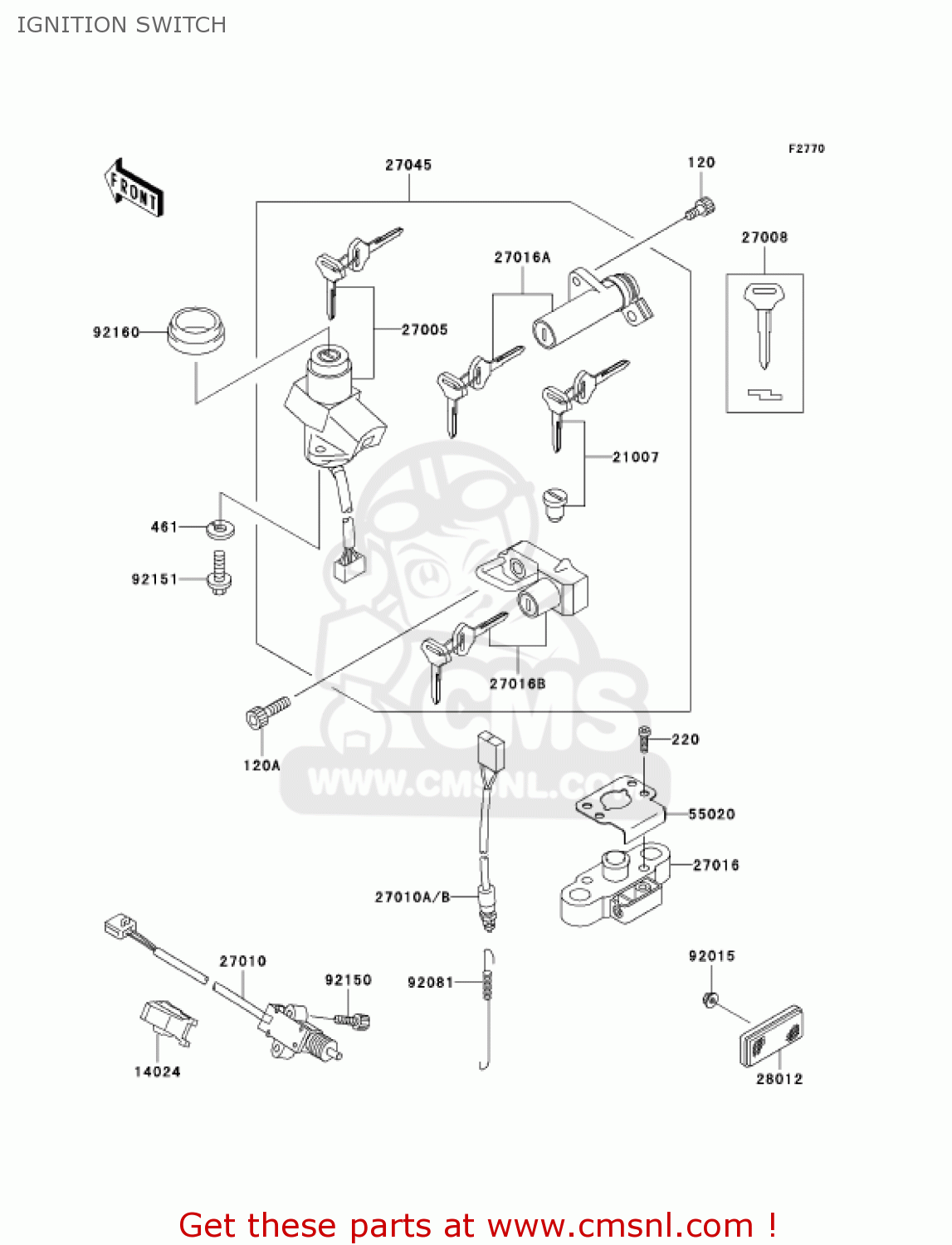 IGNITION SWITCH ER500C1 ER5 2001 CANADA