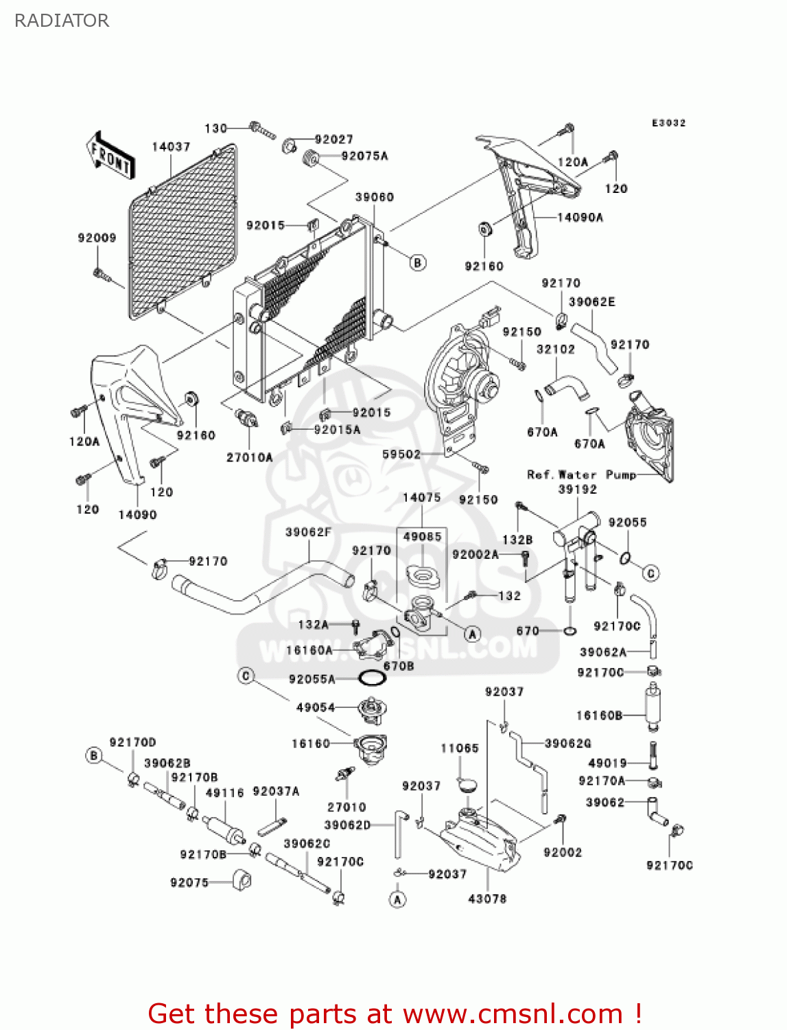 RADIATOR ER500C1 ER5 2001 CANADA