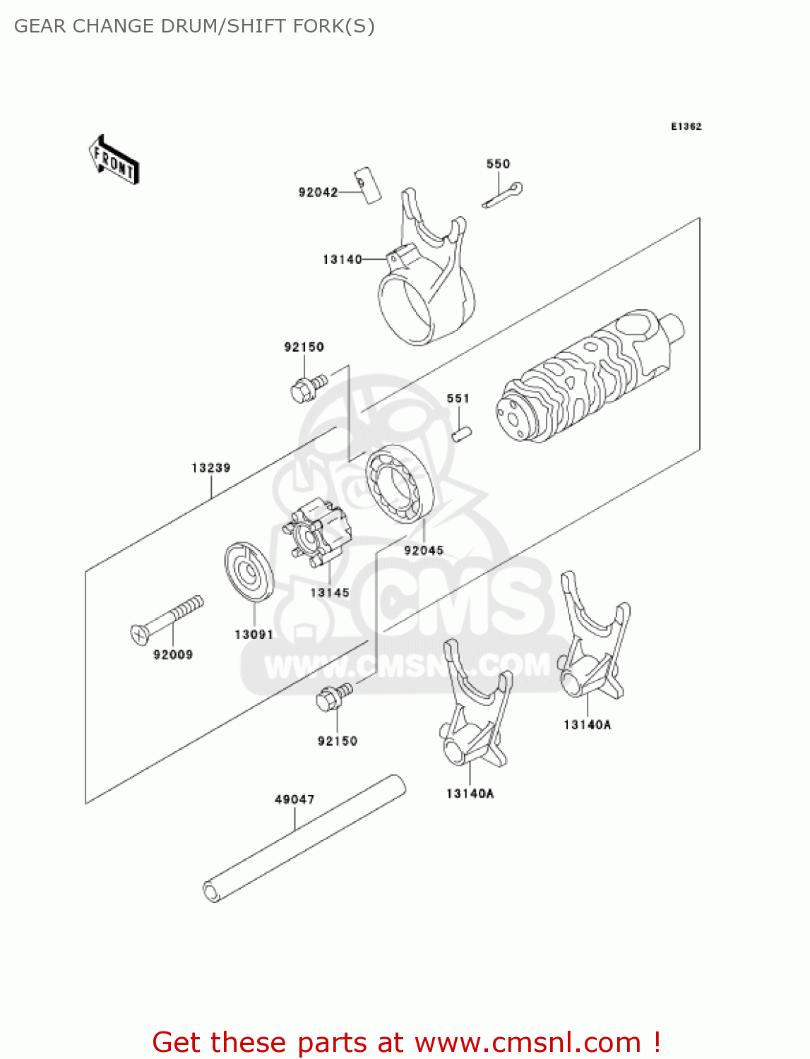 GEAR CHANGE DRUM/SHIFT FORK(S) ER500C2 ER5 2002 CANADA