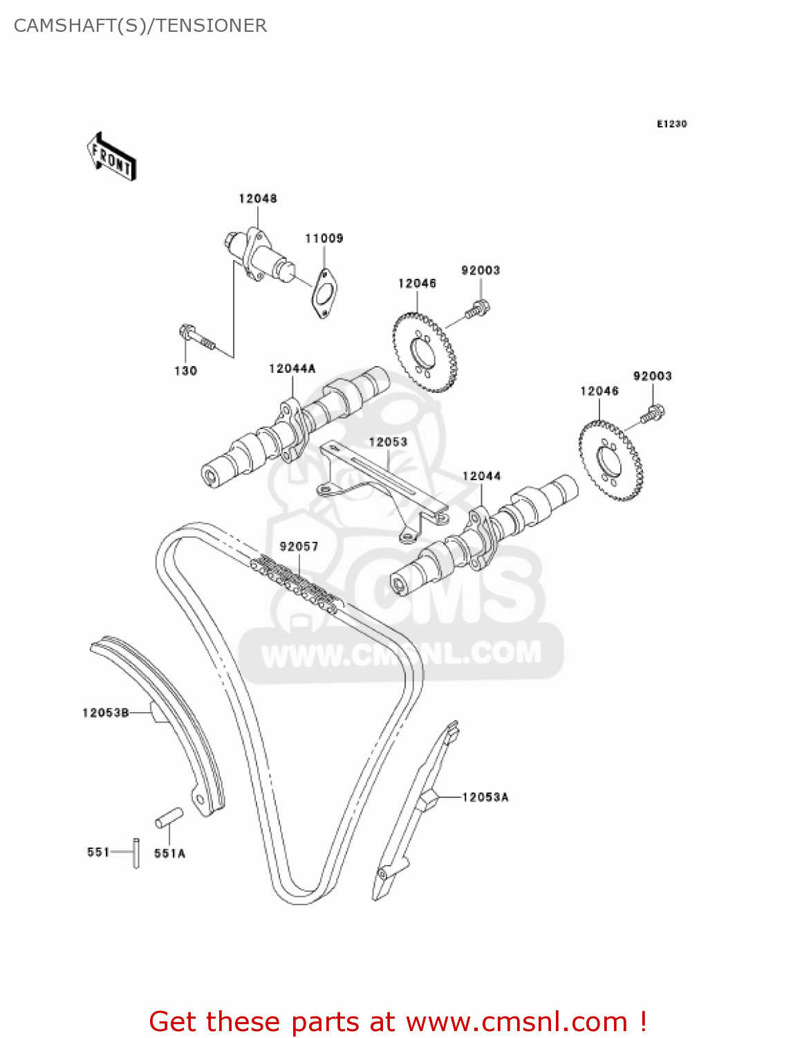 CAMSHAFT(S)/TENSIONER ER500C2 ER5 2002 CANADA