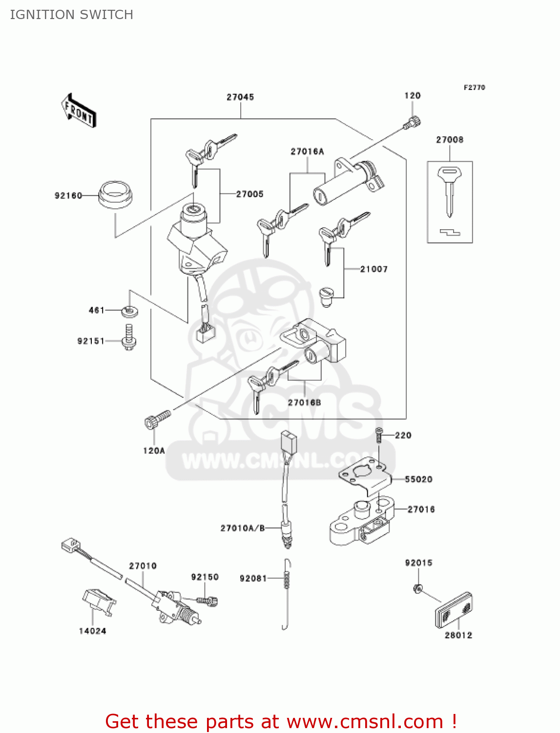 IGNITION SWITCH ER500C2 ER5 2002 CANADA