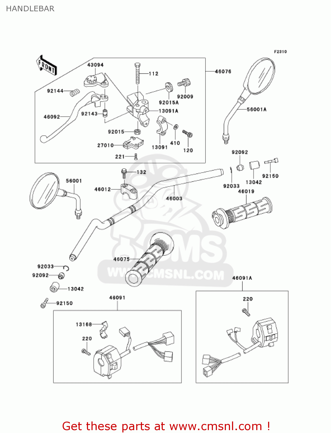 HANDLEBAR ER500C2 ER5 2002 CANADA
