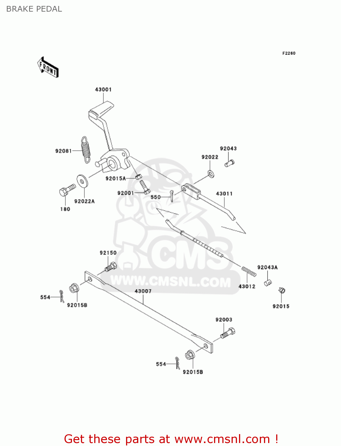 BRAKE PEDAL ER500C2 ER5 2002 CANADA