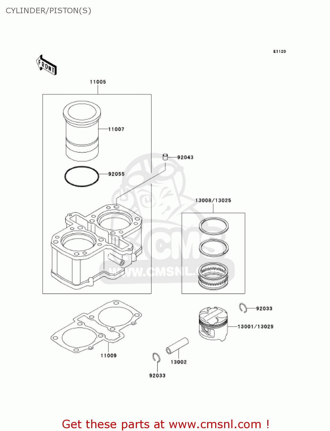 CYLINDER/PISTON(S) ER500C2 ER5 2002 CANADA