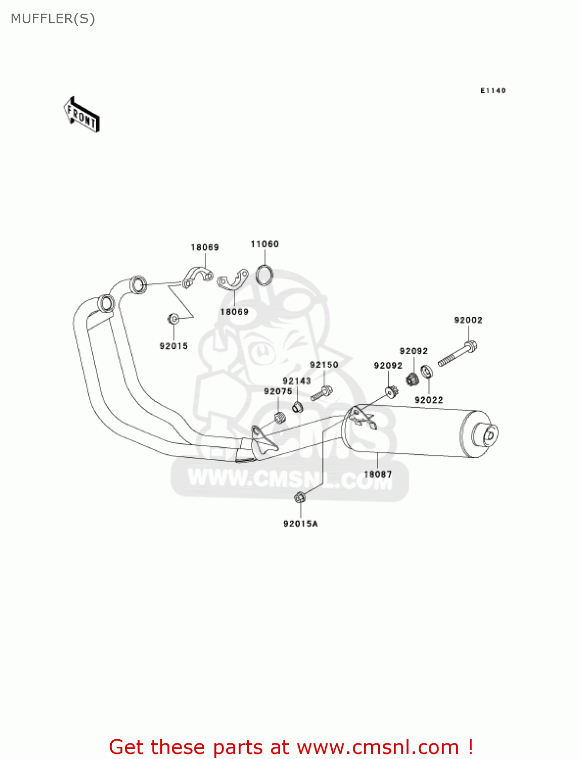 MUFFLER(S) ER500C2 ER5 2002 CANADA