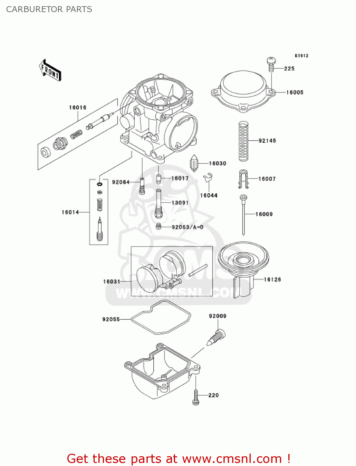 CARBURETOR PARTS ER500C2 ER5 2002 CANADA