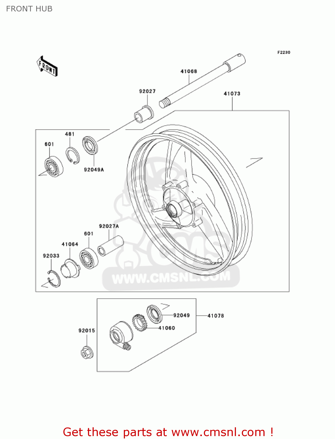 FRONT HUB ER500C2 ER5 2002 CANADA
