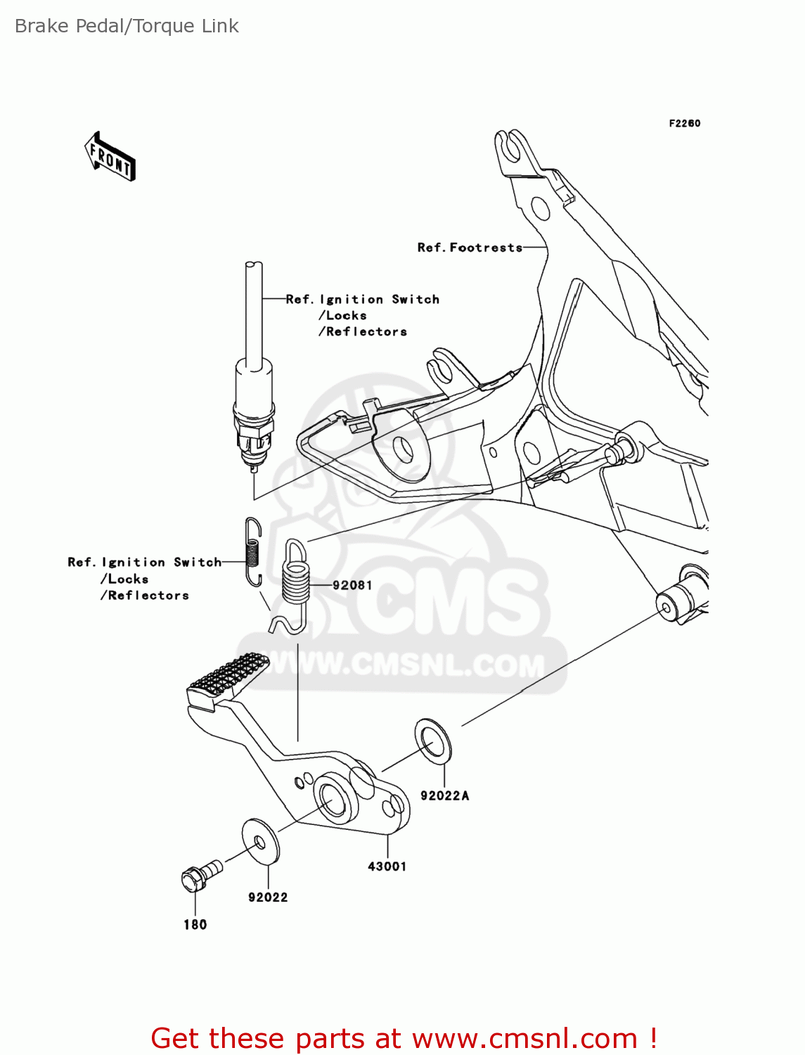 Kawasaki ER650C9F ER6N 2009 USA Brake Pedal/Torque Link buy original