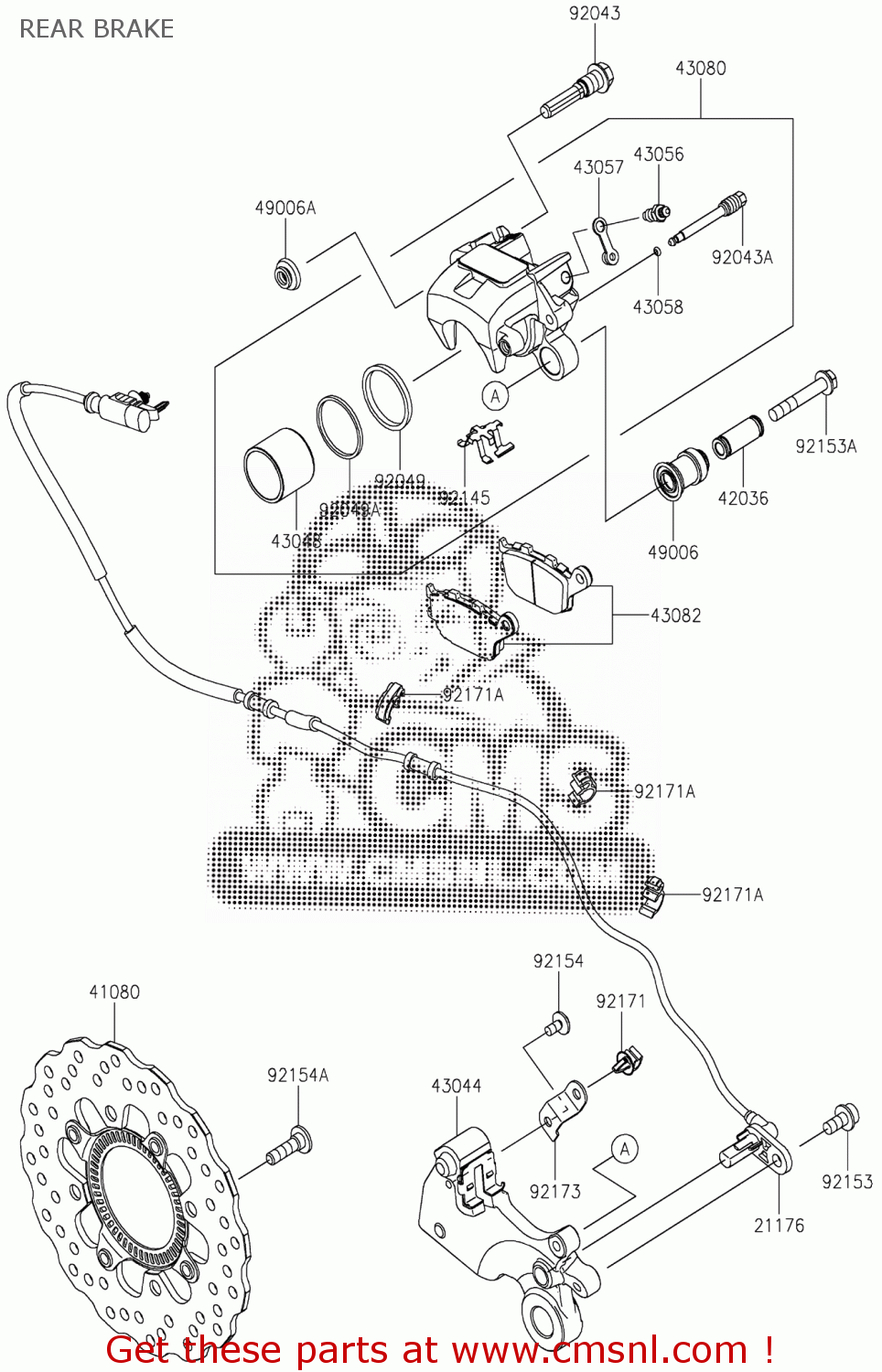 Kawasaki ER650HJF Z650 2018 EUROPE,MIDDLE EAST,AFRICA REAR BRAKE buy