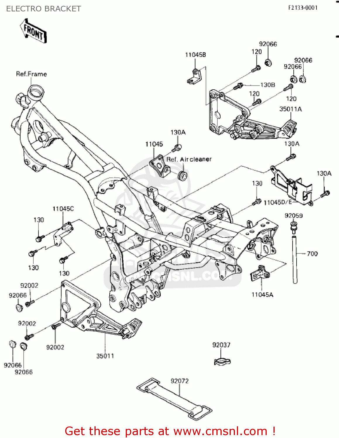 Kawasaki EX250E1 NINJA 250R 1986 USA CALIFORNIA CANADA ELECTRO BRACKET ...