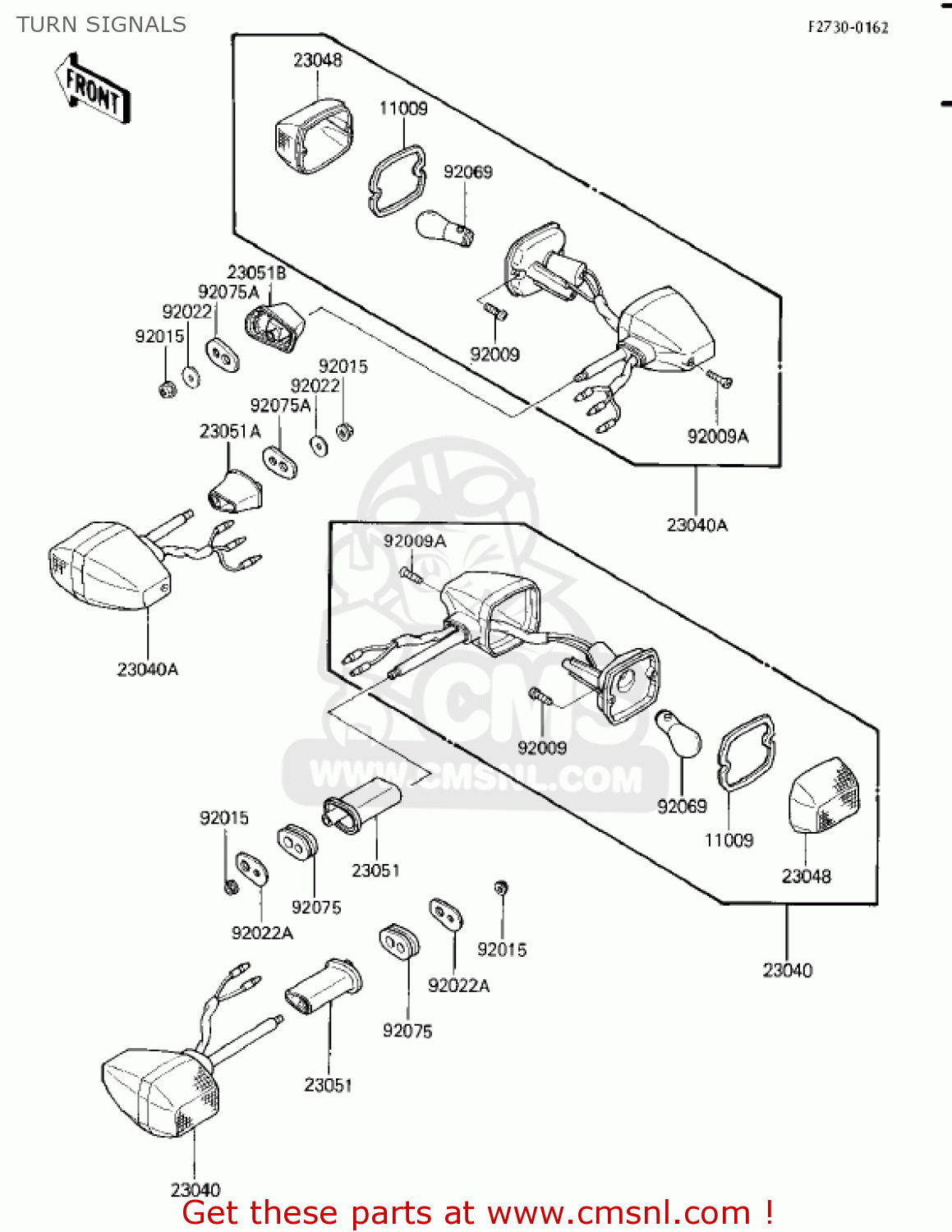 TURN SIGNALS EX250E1 NINJA 250R 1986 USA CALIFORNIA CANADA