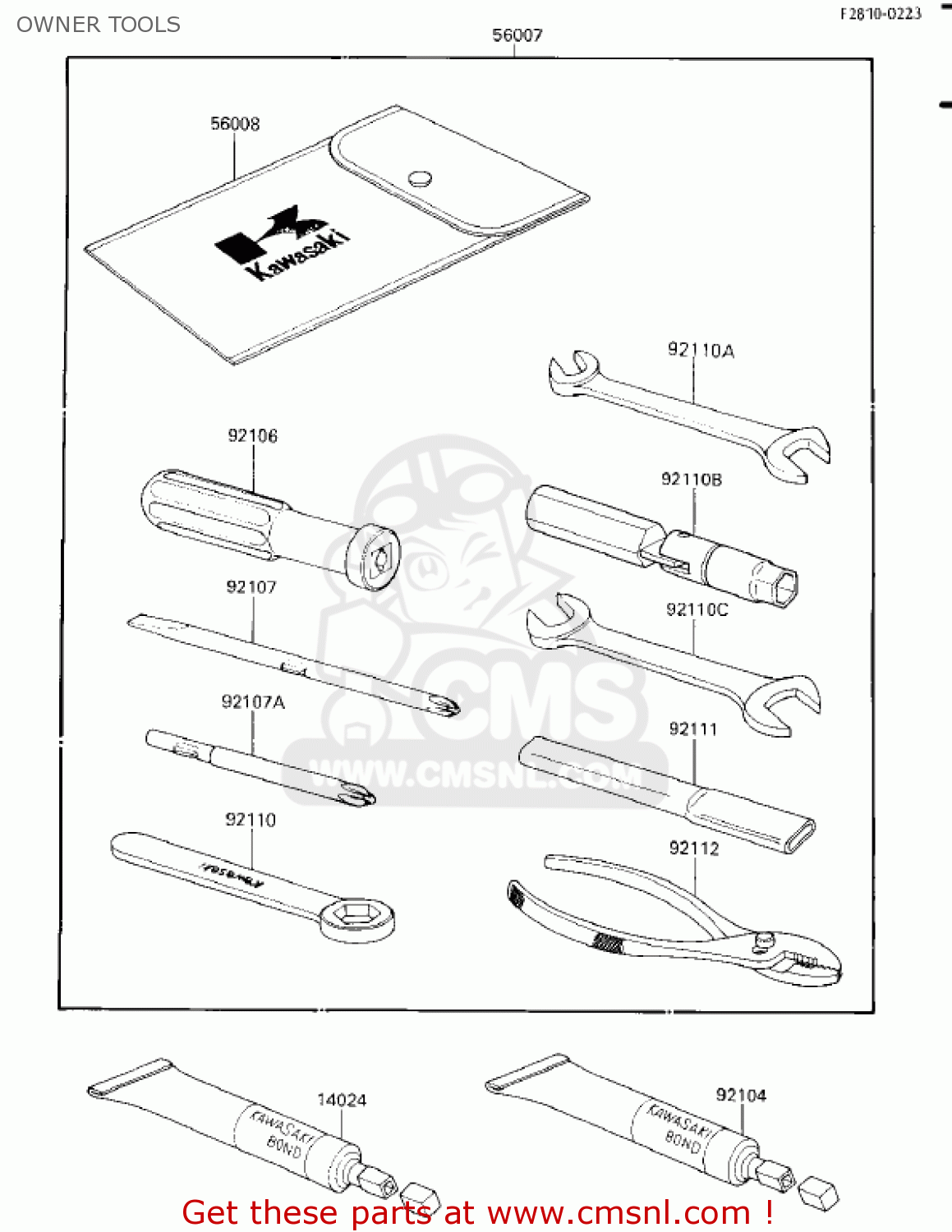 OWNER TOOLS EX250E1 NINJA 250R 1986 USA CALIFORNIA CANADA