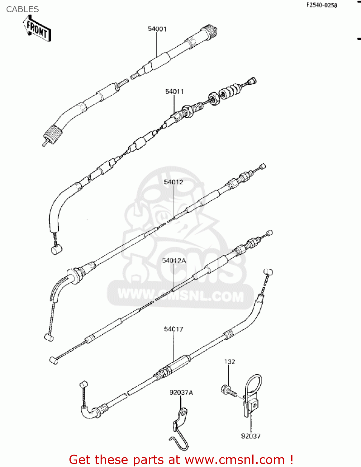 CABLES EX250E1 NINJA 250R 1986 USA CALIFORNIA CANADA
