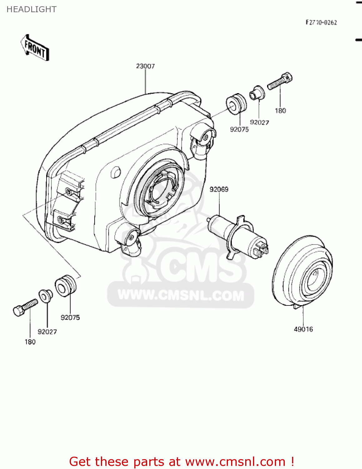 HEADLIGHT EX250E1 NINJA 250R 1986 USA CALIFORNIA CANADA