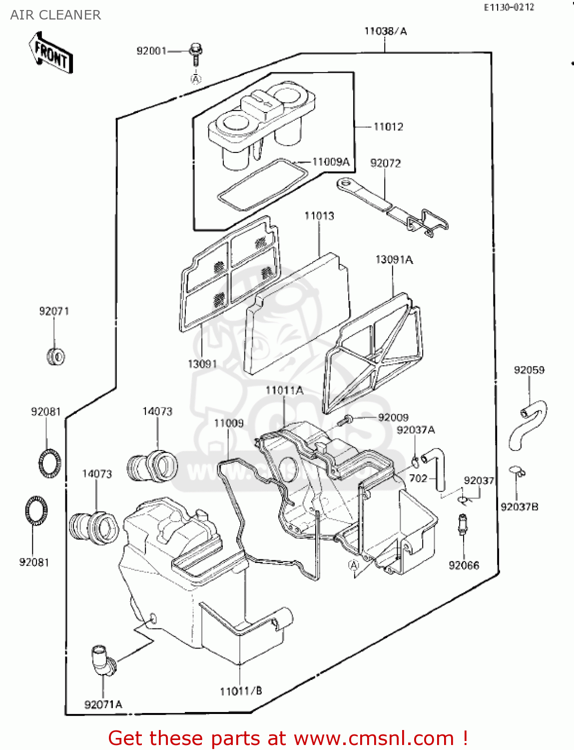 AIR CLEANER EX250E1 NINJA 250R 1986 USA CALIFORNIA CANADA
