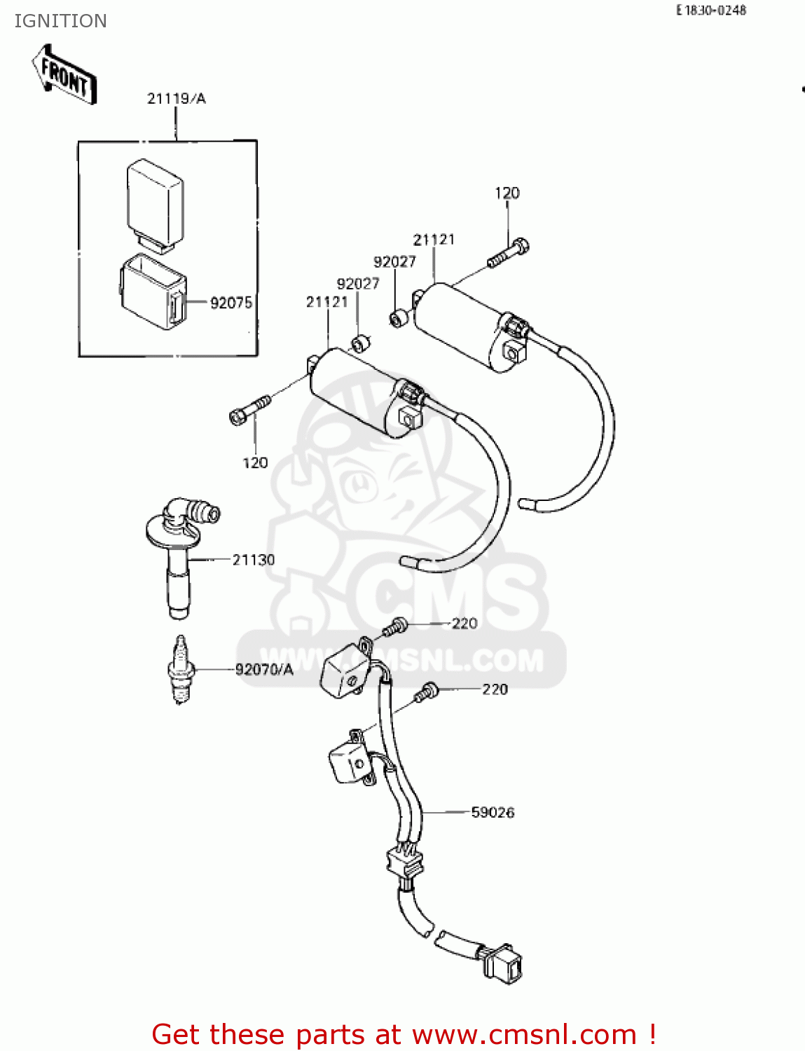 IGNITION EX250E1 NINJA 250R 1986 USA CALIFORNIA CANADA