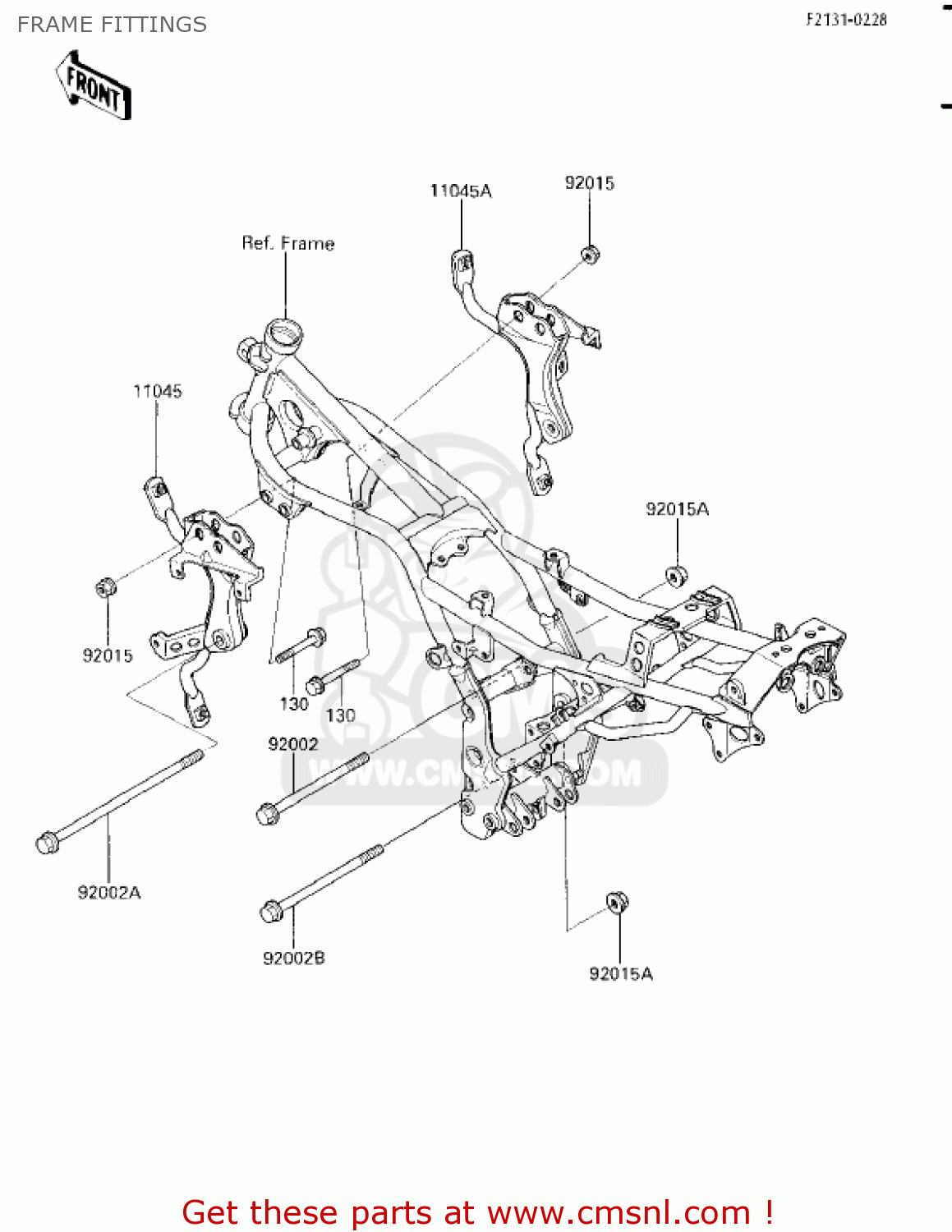 FRAME FITTINGS EX250E1 NINJA 250R 1986 USA CALIFORNIA CANADA