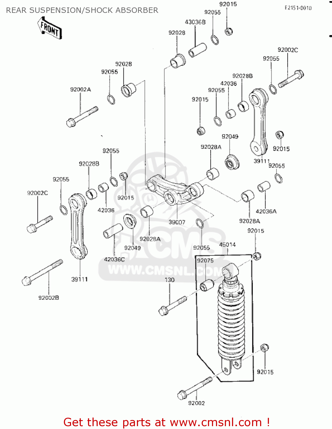 REAR SUSPENSION/SHOCK ABSORBER EX250E1 NINJA 250R 1986 USA CALIFORNIA CANADA