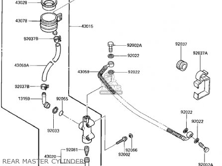 REAR MASTER CYLINDER - EX250E1 NINJA 250R 1986 USA CALIFORNIA CANADA