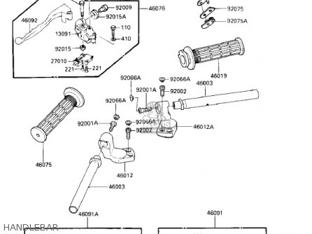 HANDLEBAR - EX250E1 NINJA 250R 1986 USA CALIFORNIA CANADA