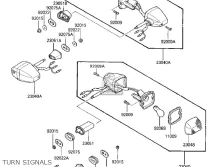 TURN SIGNALS - EX250E1 NINJA 250R 1986 USA CALIFORNIA CANADA
