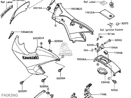 FAIRING - EX250E1 NINJA 250R 1986 USA CALIFORNIA CANADA