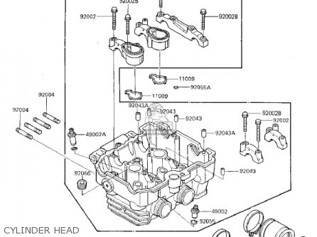 CYLINDER HEAD - EX250E1 NINJA 250R 1986 USA CALIFORNIA CANADA