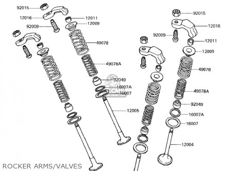 ROCKER ARMS/VALVES - EX250E1 NINJA 250R 1986 USA CALIFORNIA CANADA