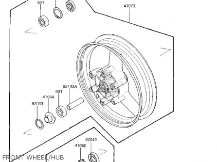 FRONT WHEEL/HUB - EX250E1 NINJA 250R 1986 USA CALIFORNIA CANADA