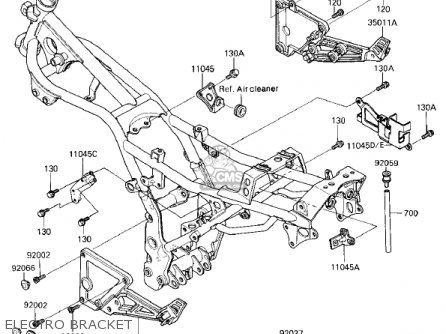 ELECTRO BRACKET - EX250E1 NINJA 250R 1986 USA CALIFORNIA CANADA
