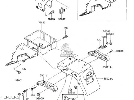 FENDERS - EX250E1 NINJA 250R 1986 USA CALIFORNIA CANADA