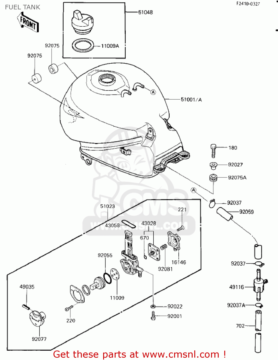 FUEL TANK EX250E2 NINJA 250R 1987 USA CALIFORNIA CANADA