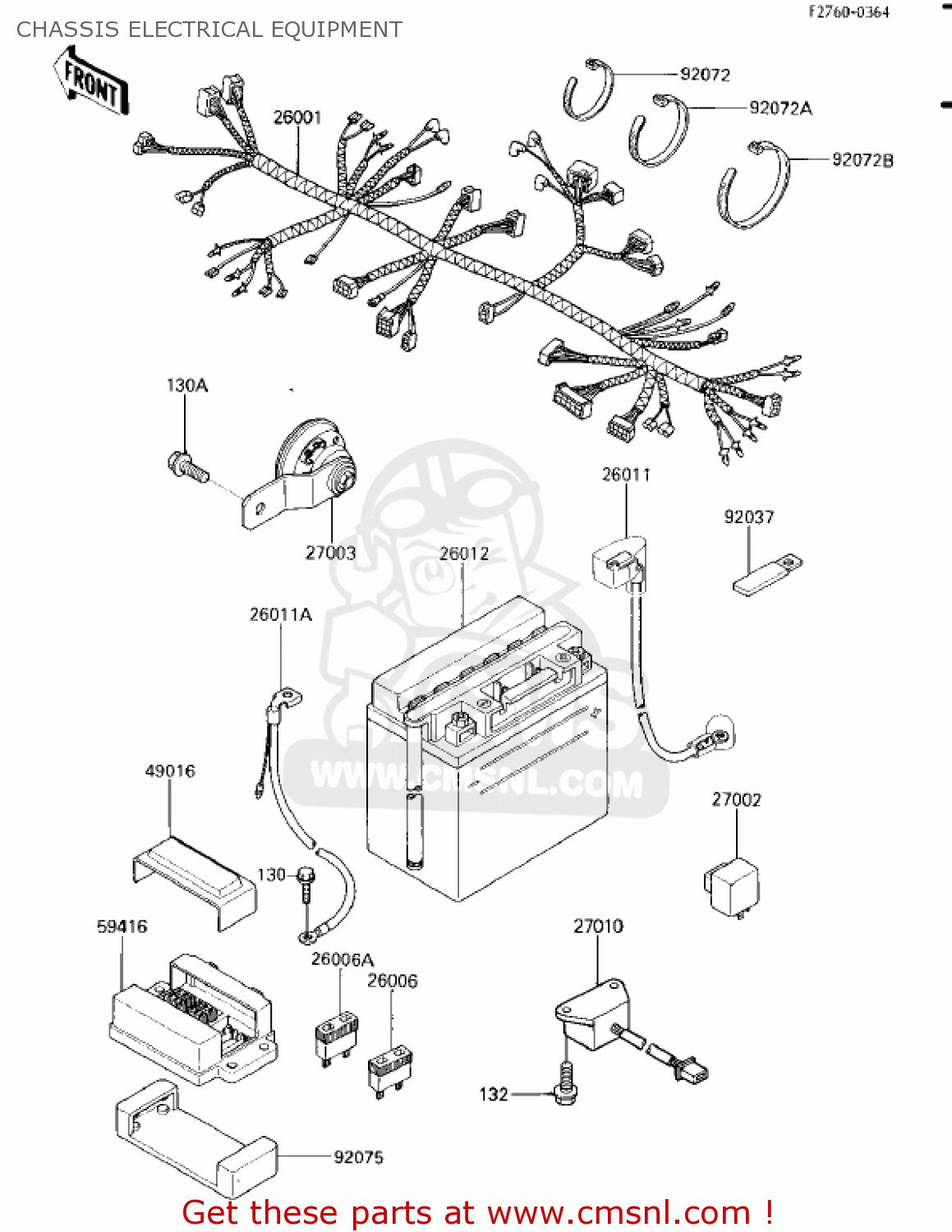 CHASSIS ELECTRICAL EQUIPMENT EX250E2 NINJA 250R 1987 USA CALIFORNIA CANADA