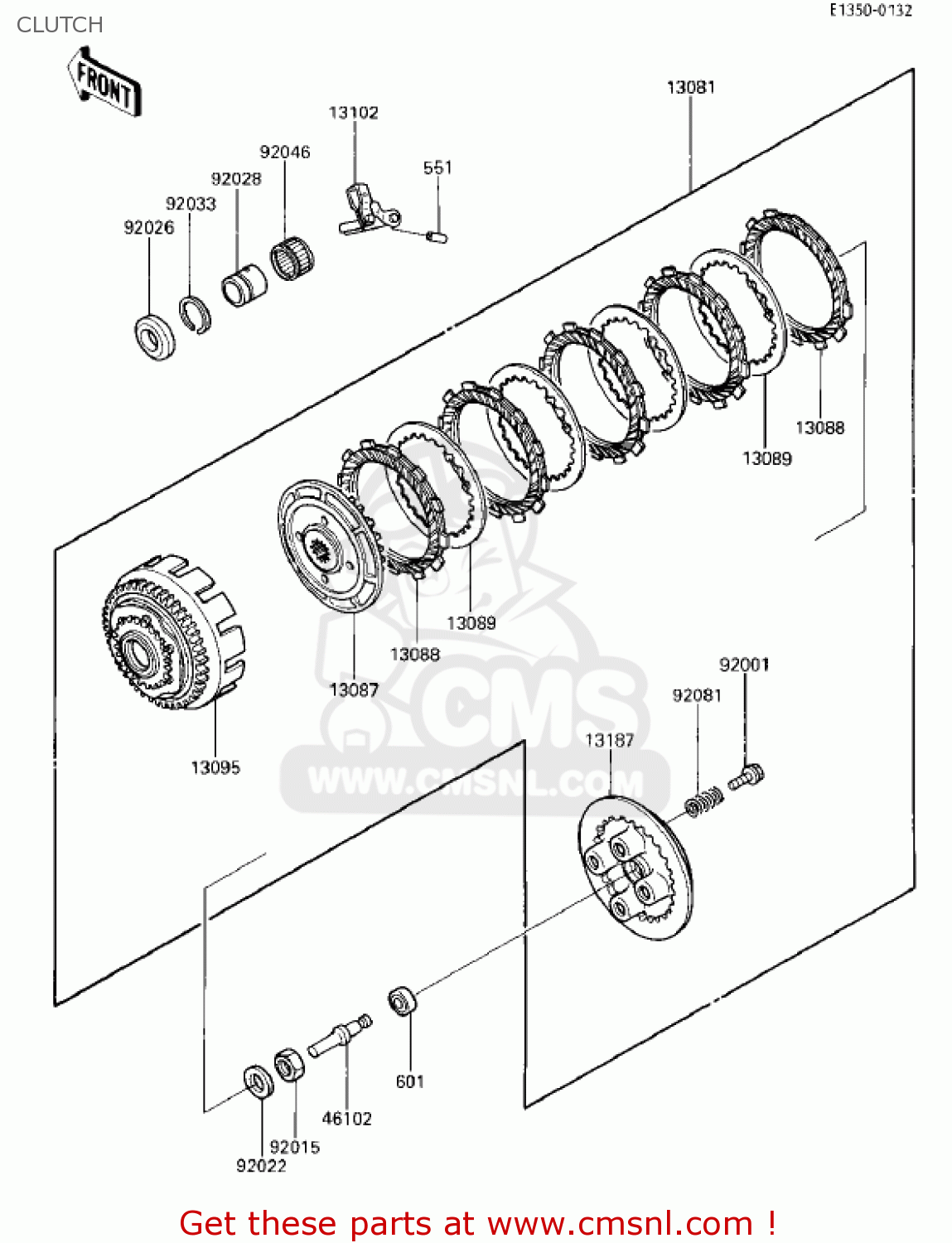 CLUTCH EX250E2 NINJA 250R 1987 USA CALIFORNIA CANADA