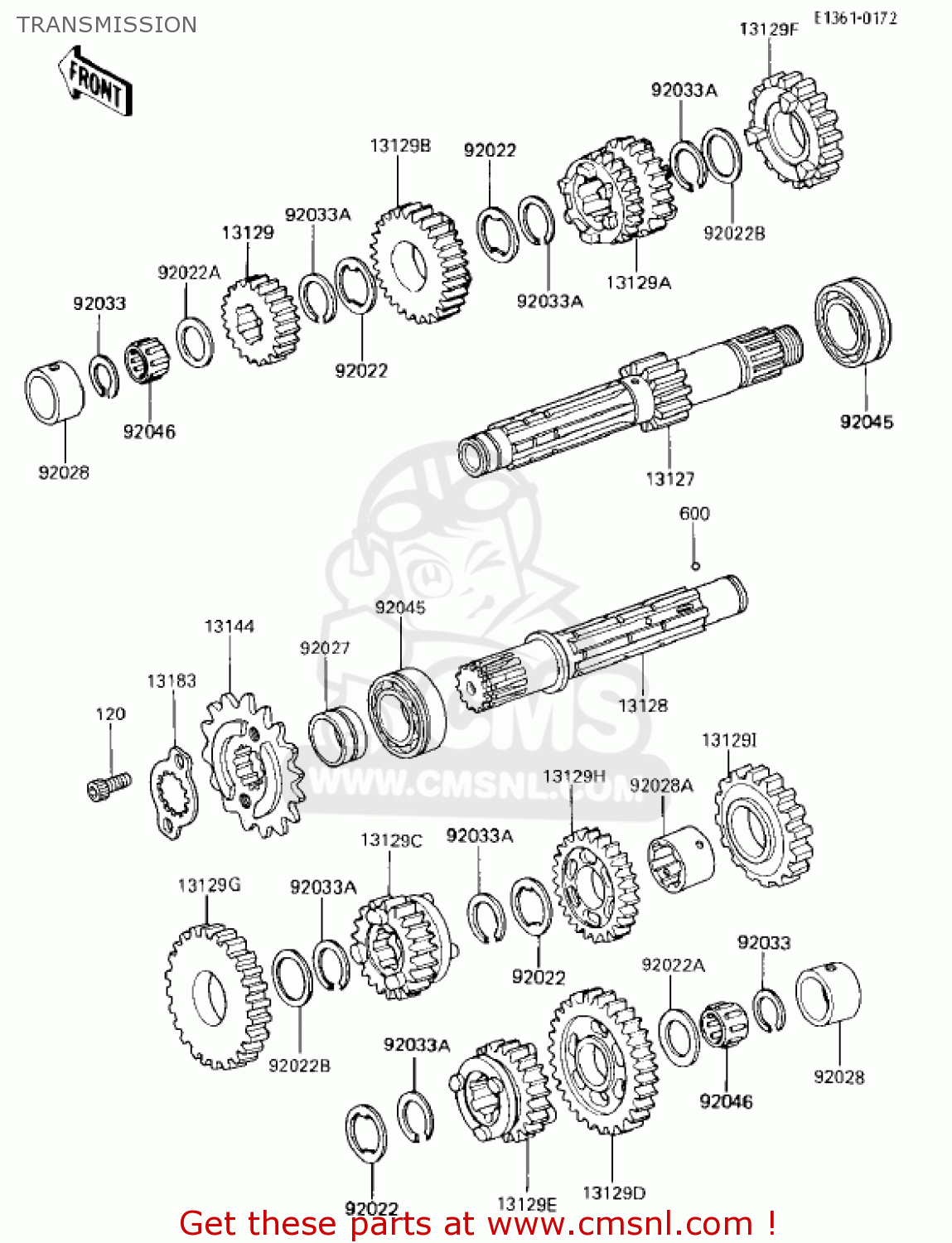 TRANSMISSION EX250E2 NINJA 250R 1987 USA CALIFORNIA CANADA