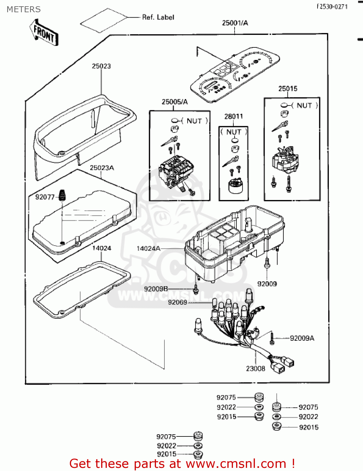 METERS EX250E2 NINJA 250R 1987 USA CALIFORNIA CANADA