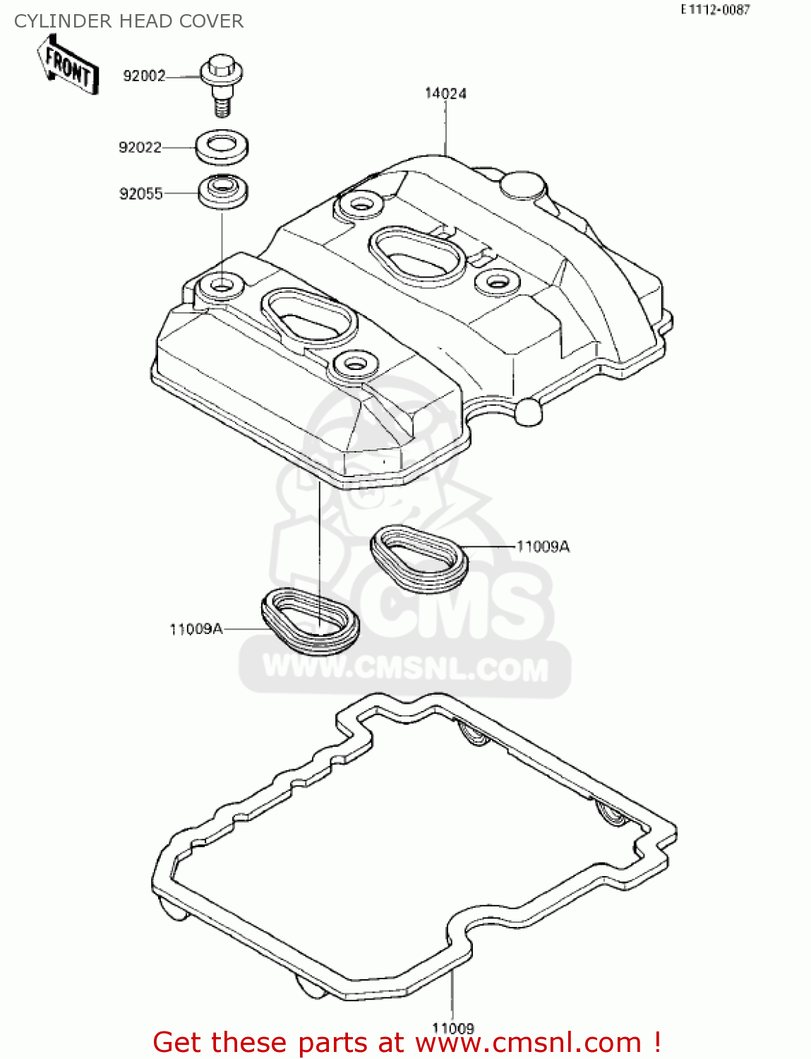 CYLINDER HEAD COVER EX250E2 NINJA 250R 1987 USA CALIFORNIA CANADA