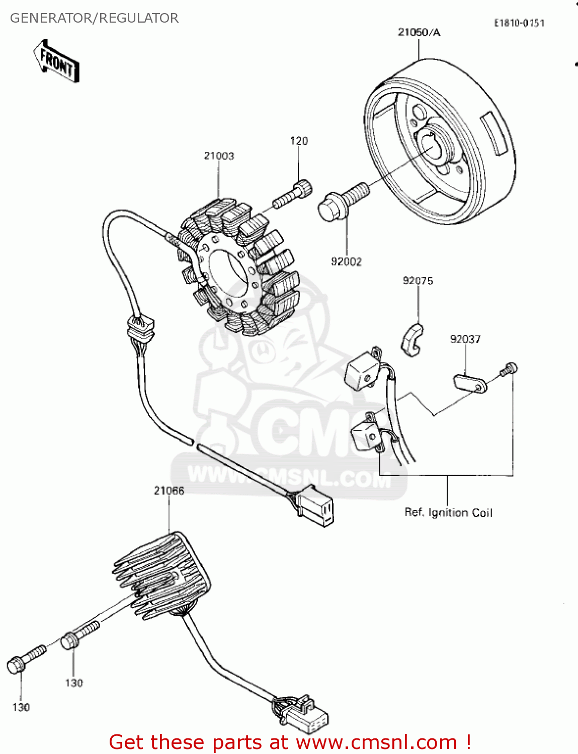 GENERATOR/REGULATOR EX250E2 NINJA 250R 1987 USA CALIFORNIA CANADA