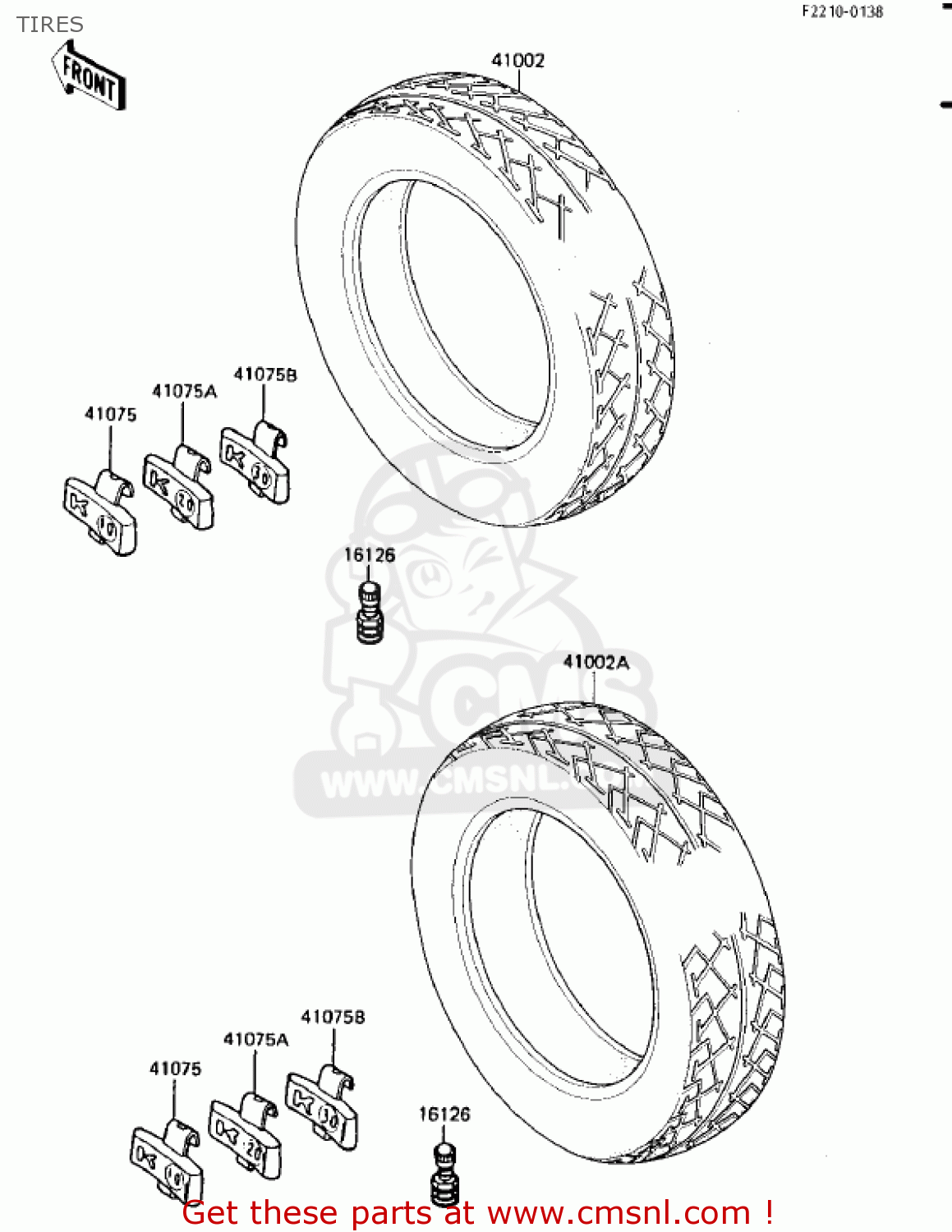 TIRES EX250E2 NINJA 250R 1987 USA CALIFORNIA CANADA