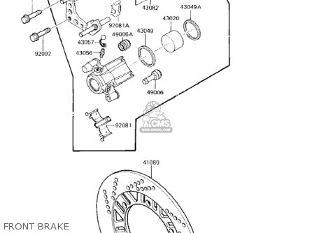 FRONT BRAKE - EX250E2 NINJA 250R 1987 USA CALIFORNIA CANADA
