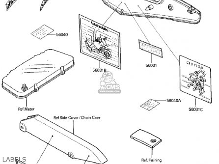 LABELS - EX250E2 NINJA 250R 1987 USA CALIFORNIA CANADA