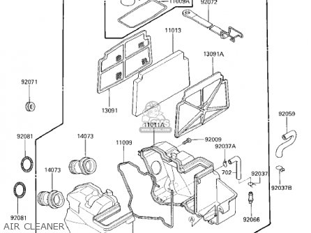 AIR CLEANER - EX250E2 NINJA 250R 1987 USA CALIFORNIA CANADA