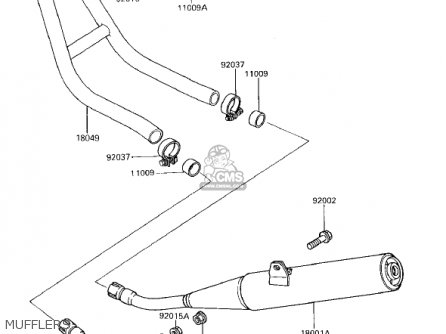 MUFFLERS - EX250E2 NINJA 250R 1987 USA CALIFORNIA CANADA