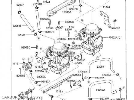 CARBURETOR ASSY - EX250E2 NINJA 250R 1987 USA CALIFORNIA CANADA